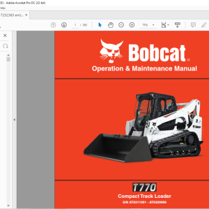 Bobcat T770 Compact Track Loader Operation & Maintenance Manual SN