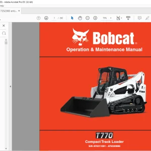 Bobcat T770 Compact Track Loader Operation & Maintenance Manual SN AT6311001 - AT6320999 - PDF DOWNLOAD