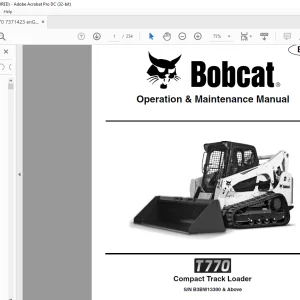 Bobcat T770 Compact Track Loader Operation & Maintenance Manual SN B3BW13300 & Above - PDF DOWNLOAD