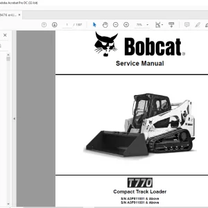 Bobcat T770 Compact Track Loader Service Manual 6989476 - PDF DOWNLOAD
