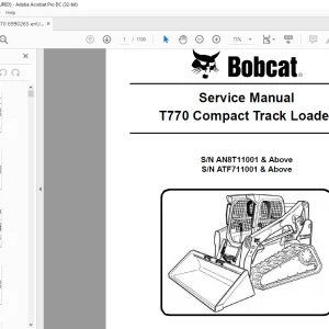 Bobcat T770 Compact Track Loader Service Manual 6990265 - PDF DOWNLOAD