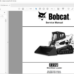 Bobcat T770 Skid-Steer Loader Service Manual 7252384 - PDF DOWNLOAD