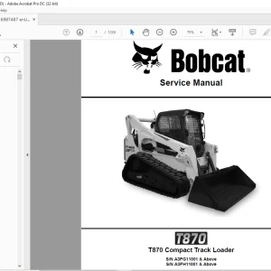 Bobcat T870 Compact Track Loader Service Manual 6987487 - PDF DOWNLOAD
