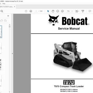 Bobcat T870 Compact Track Loader Service Manual 7318701 - PDF DOWNLOAD