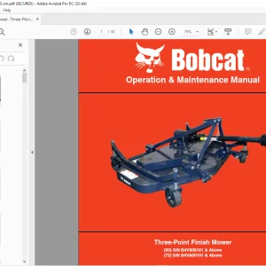 Bobcat Three-Point Finish Mower 60 72 Operation & Maintenance Manual  - PDF DOWNLOAD