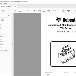 Bobcat Tilt Bucket TB48 Operation & Maintenance Manual SN AFVL00101 & Above - PDF DOWNLOAD
