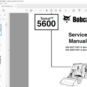 Bobcat Toolcat™ 5600  Service Manual 6902819 (8-09) -  PDF DOWNLOAD