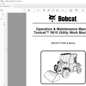 Bobcat Toolcat™ 5610 Utility Work Machine Operation & Maintenance