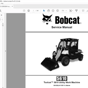 Bobcat Toolcat™ 5610 Utility Work Machine Service Manual SN B2LH11001 & Above  - PDF DOWNLOAD