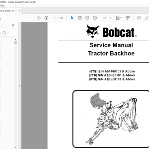 Bobcat Tractor Backhoe 6TB 7TB 8TB Service Manual 6986711 (10-11) -  PDF DOWNLOAD