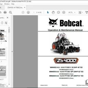 Bobcat ZS4000 Operation & Maintenance Manual 4178822 (06-20) - PDF DOWNLOAD
