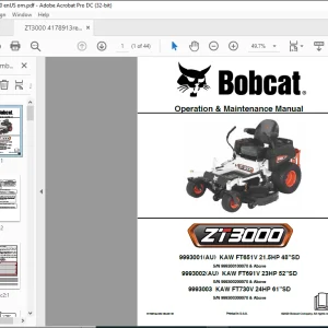 Bobcat ZT3000 Operation & Maintenance Manual 4178913 (06-20)  - PDF DOWNLOAD