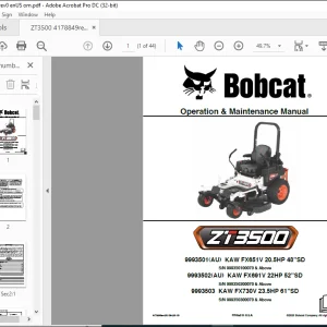 Bobcat ZT3500  Operation & Maintenance Manual 4178849 (06-20)  - PDF DOWNLOAD