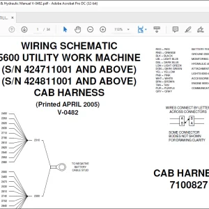 Bobcat 5600 UTILITY WORK MACHINE Electrical & Hydraulic Manual V-0482 - PDF DOWNLOAD