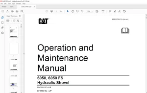 CAT 6050, 6050 FS Hydraulic Shovel Operation and Maintenance Manual EM027997 - PDF DOWNLOAD
