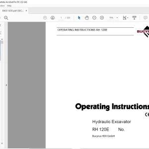 CAT Bucyrus RH 120E Hydraulic Excavator Operating Instructions Manual BI651500 - PDF  DOWNLOAD