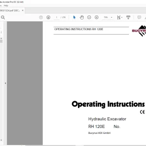 CAT Bucyrus RH 120E Hydraulic Excavator Operating Instructions Manual BI651524 - PDF DOWNLOAD
