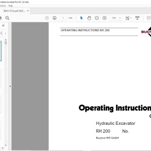 CAT Bucyrus RH 200 Hydraulic Excavator Operating Instructions Manual BI651525 - PDF DOWNLOAD