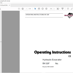 CAT Bucyrus RH 30F Hydraulic Excavator Operating Instructions Manual BI651526 - PDF DOWNLOAD