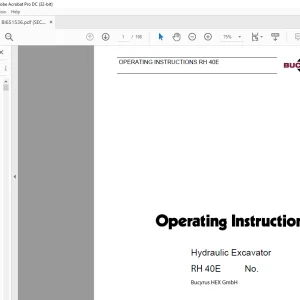 CAT Bucyrus RH 40E Hydraulic Excavator Operating Instructions Manual BI651536  - PDF DOWNLOAD