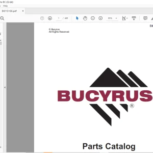 CAT Bucyrus RH120E Hydraulic Shovel Parts Catalog Manual BI015166 - PDF DOWNLOAD