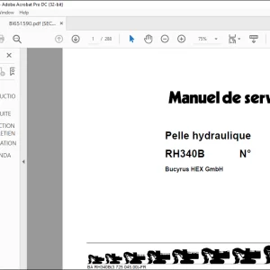 CAT Bucyrus RH340B Pelle hydraulique MANUEL DE SERVICE - PDF DOWNLOAD (French)