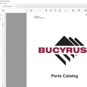 CAT RH400 Hydraulic Shovel Bucyrus Spare Parts Catalog Manual BI015142 - PDF DOWNLOAD