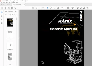 HANIX H09D Excavators Service Manual PDF DOWNLOAD