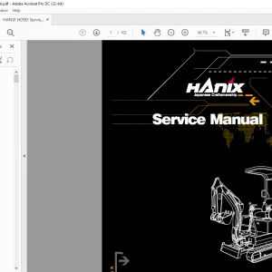 HANIX H09D Excavators Service Manual PDF DOWNLOAD