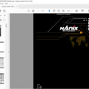 HANIX H09D Mini Excavators Parts Manual PDF DOWNLOAD