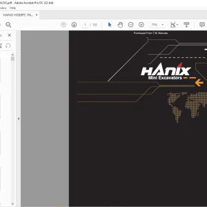HANIX H08D Mini Excavators Parts Manual PDF DOWNLOAD