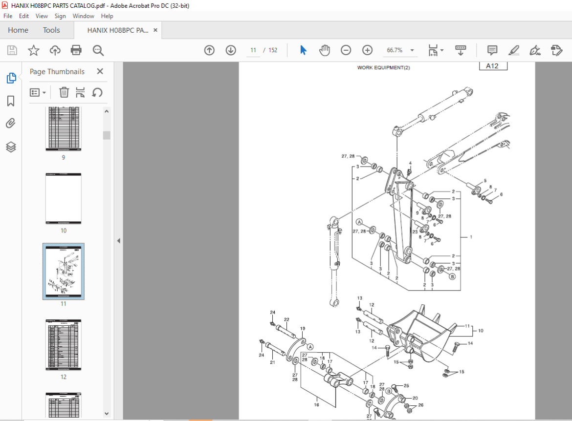 HANIX H08D Mini Excavators Parts Manual PDF DOWNLOAD - HeyDownloads ...