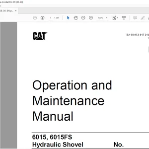 Cat 6015, 6015FS  Hydraulic Shovel Operation and Maintenance Manual BI015768 - PDF DOWNLOAD