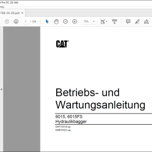 Cat 6015, 6015FS Hydraulikbagger Betriebs- und Wartungsanleitung BI015768 -  PDF DOWNLOAD (German)