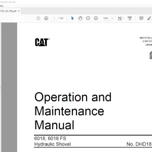 Cat 6018, 6018 FS Hydraulic Shovel Operation and Maintenance Manual BI015192 -  PDF DOWNLOAD