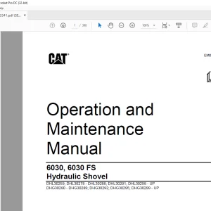 Cat 6030, 6030 FS Hydraulic Shovel Operation and Maintenance Manual EM023341  - PDF DOWNLOAD