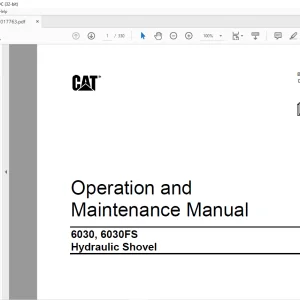 Cat 6030, 6030FS Hydraulic Shovel Operating Instructions Manual BI017763 -  PDF DOWNLOAD