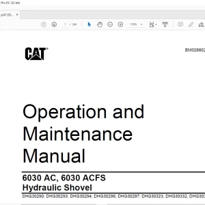 Cat 6030 AC, 6030 ACFS Hydraulic Shovel Operation and Maintenance Manual EM028802  - PDF DOWNLOAD