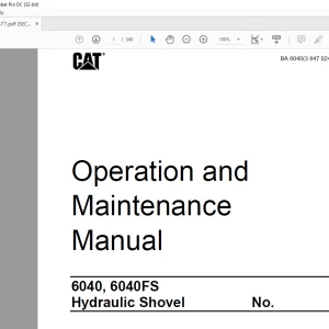 Cat 6040, 6040FS Hydraulic Shovel Operation and Maintenance Manual BI651377 - PDF DOWNLOAD