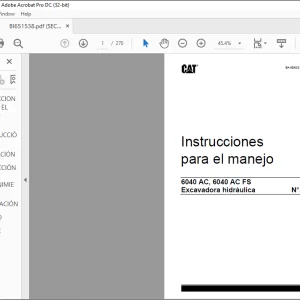 Cat 6040 AC, 6040 AC FS Excavadora hidráulica Instrucciones para el manejo Manual - PDF DOWNLOAD (Spanish)