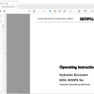 Cat 6050 6050FS Hydraulic Excavator Operation and Maintenance Manual BI651385 - PDF DOWNLOAD