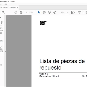 Cat 6050 FS Excavadora hidraul Lista de piezas de repuesto Manual - PDF DOWNLOAD (Spanish)