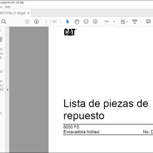 Cat 6050 FS Excavadora hidraul Lista de piezas de repuesto Manual BI015758 - PDF DOWNLOAD (Spanish)