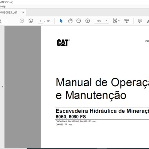 Cat 6060, 6060 FS Escavadeira Hidráulica de Mineração Manual de Operação e Manutenção  - PDF DOWNLOAD (Portuguese)