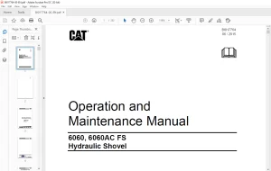 Cat 6060, 6060AC FS Hydraulic Shovel Operation and Maintenance Manual BI017764 - PDF DOWNLOAD