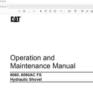 Cat 6060, 6060AC FS Hydraulic Shovel Operation and Maintenance Manual BI017764  - PDF DOWNLOAD