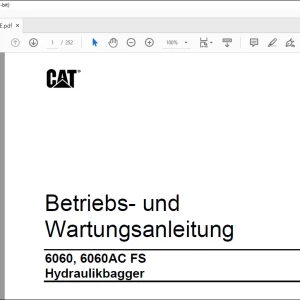 Cat 6060, 6060AC FS Hydraulikbagger Betriebs- und Wartungsanleitung BI017764 - PDF DOWNLOAD (German)