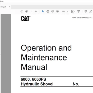 Cat 6060, 6060FS Hydraulic Shovel Operation and Maintenance Manual BI015764 - PDF DOWNLOAD