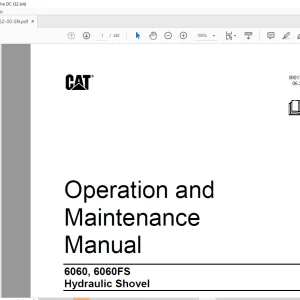 Cat 6060, 6060FS Hydraulic Shovel Operation and Maintenance Manual BI017762 - PDF DOWNLOAD