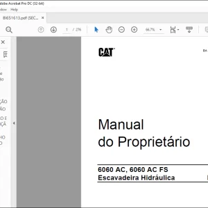 Cat 6060 AC, 6060 AC FS Escavadeira Hidráulica Manual do Proprietário - PDF DOWNLOAD (Portuguese )